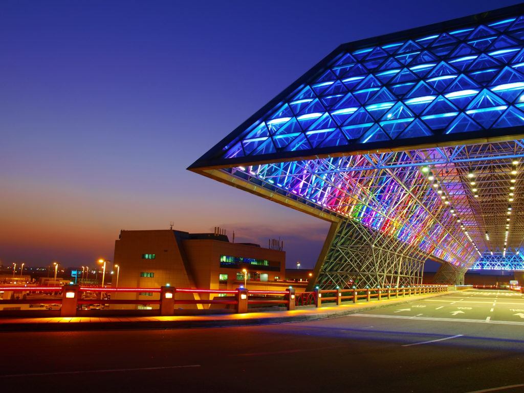 Sunset and modern building