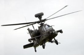 Large military helicopter in flight